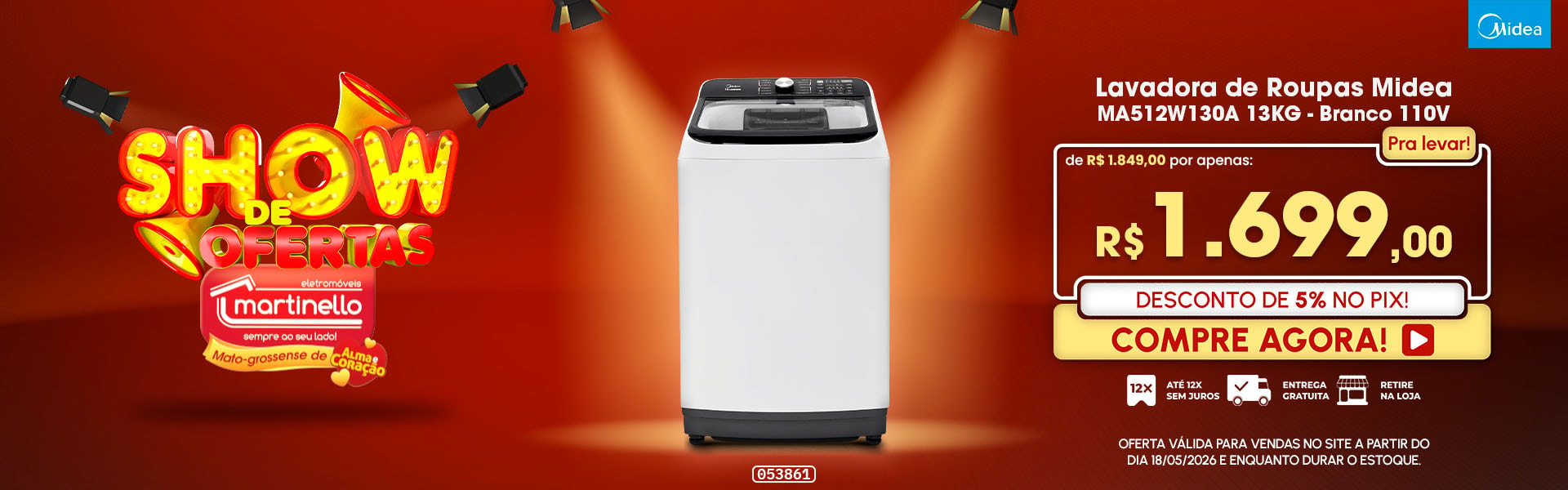 Lavadora de Roupas Midea