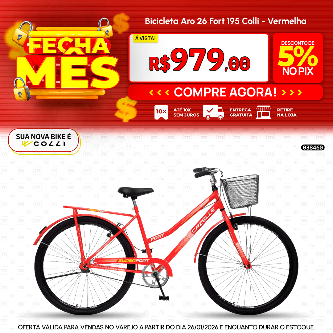 Bicicleta Aro 26 Fort 195 Colli - Vermelha
