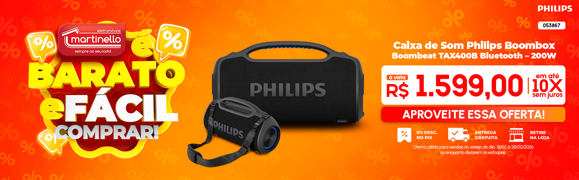 Caixa de Som Philips Boombox