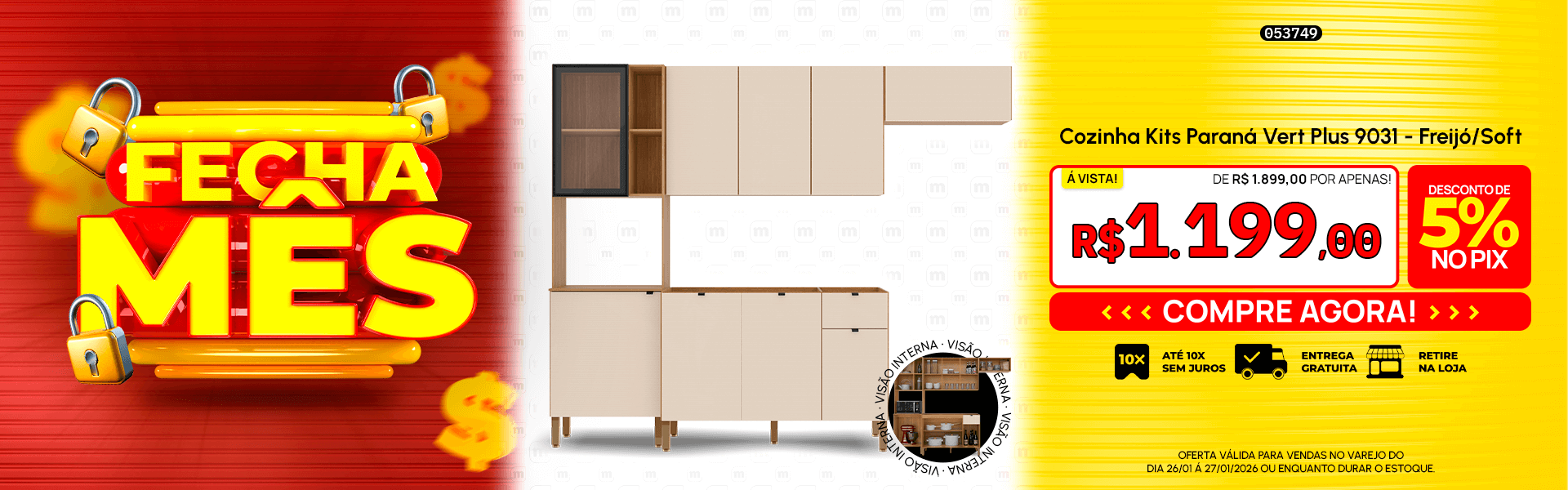 Cozinha Kits Paraná Vert Plus 9031 - Freijó/Soft