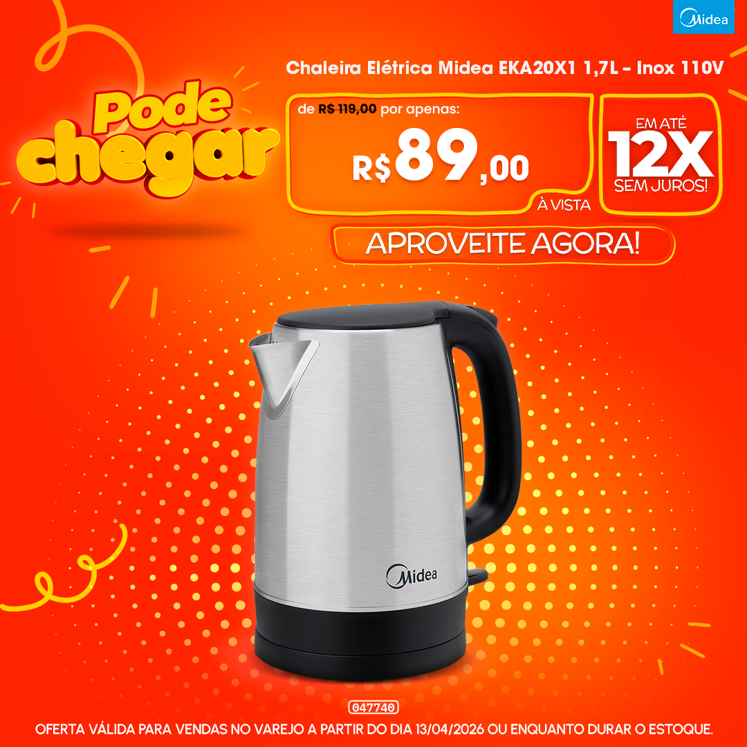 Chaleira Elétrica Midea EKA20X1 1,7L – Inox 110V