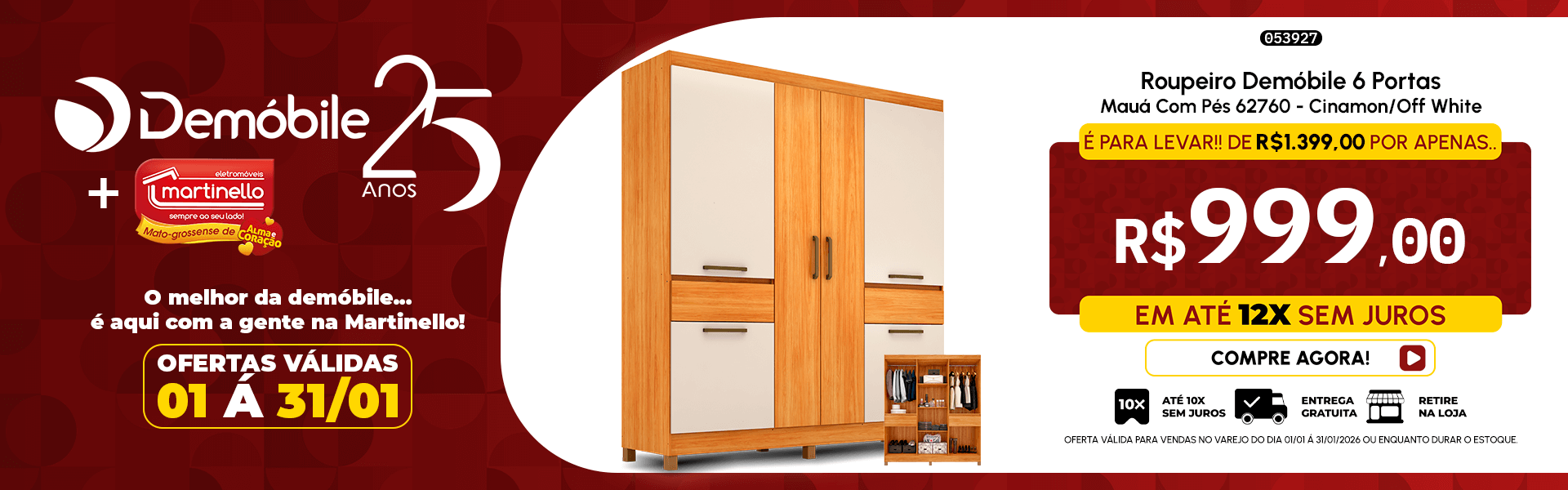 Roupeiro Demóbile 6 Portas