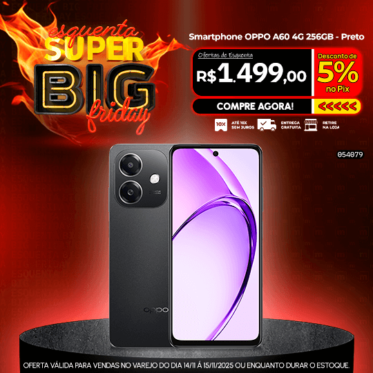 Smartphone OPPO A60 4G 256GB - Preto