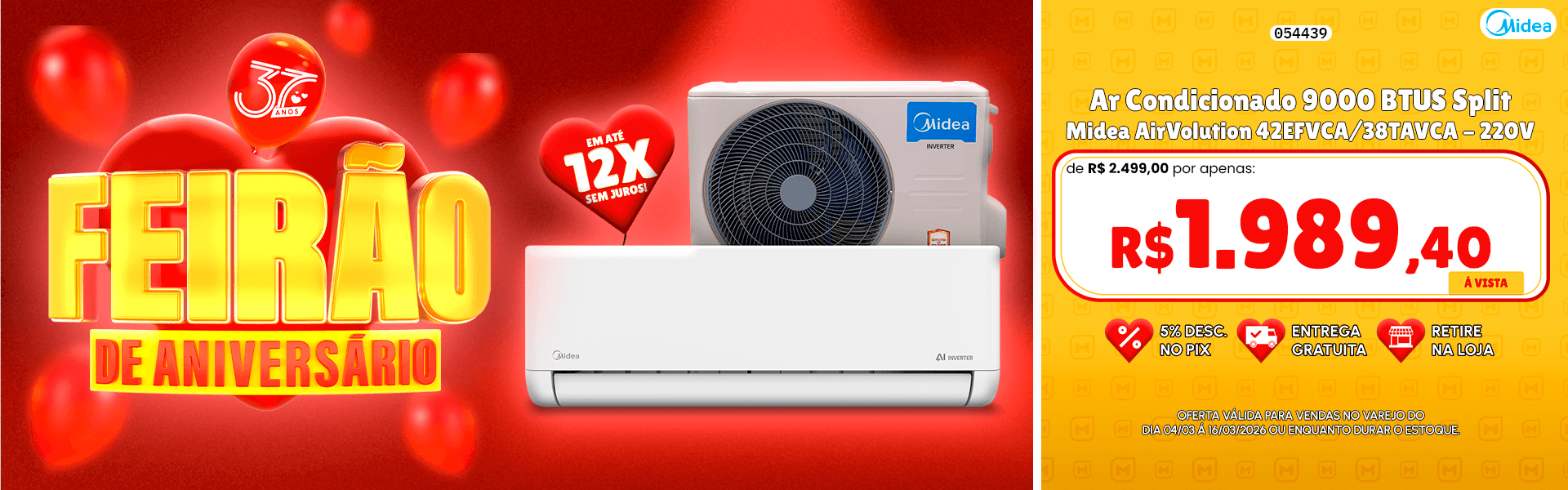 Ar Condicionado 9000 BTUS Split