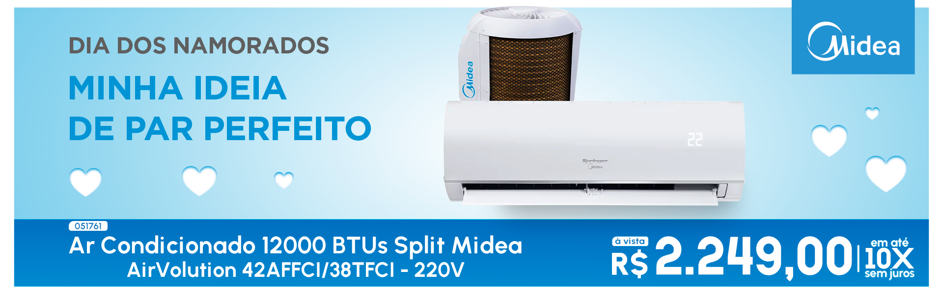 Ar Condicionado 12000 BTUs Split Midea