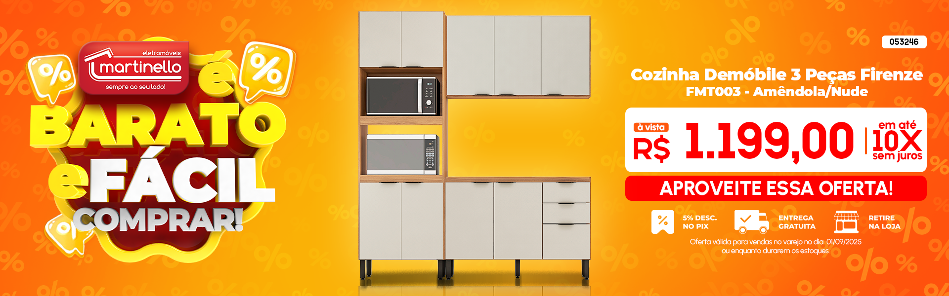Cozinha Demóbile 3 Peças Firenze
