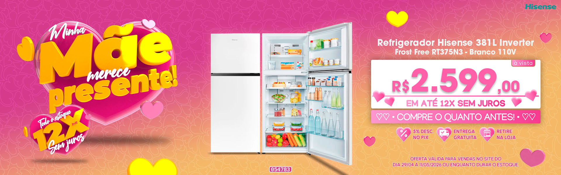 Refrigerador Hisense 381L Inverter