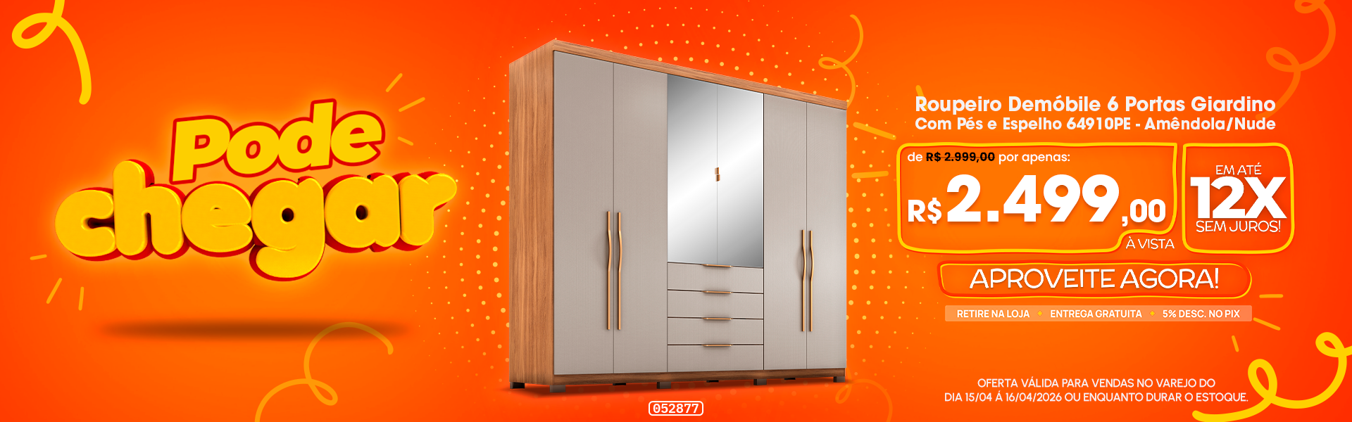 Roupeiro Demóbile 6 Portas Giardino