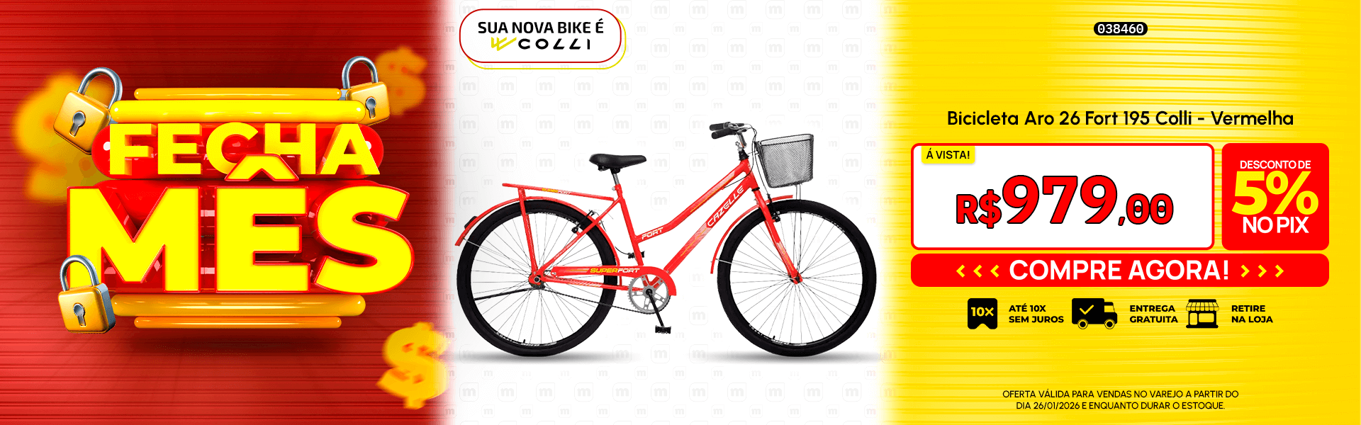 Bicicleta Aro 26 Fort 195 Colli - Vermelha