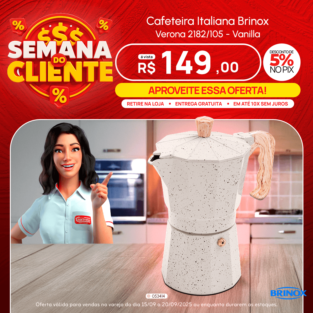 Cafeteira Italiana Brinox