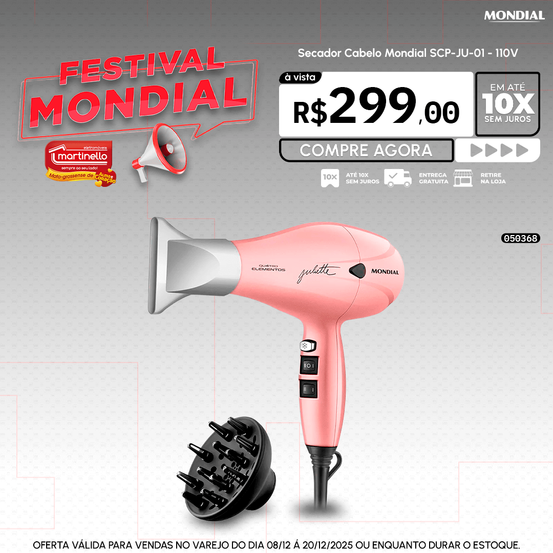 Secador Cabelo Mondial SCP-JU-01 - 110V