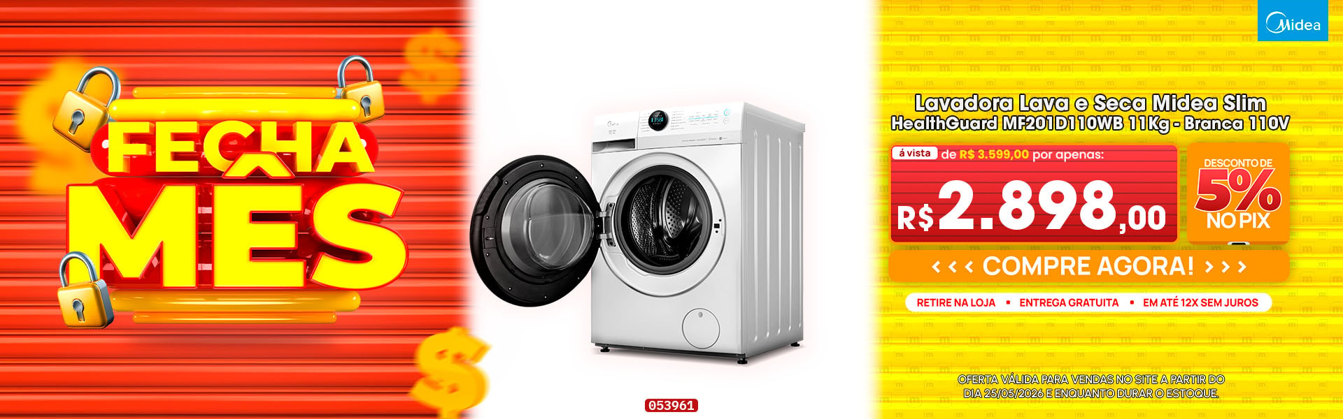 Lavadora Lava e Seca Midea Slim