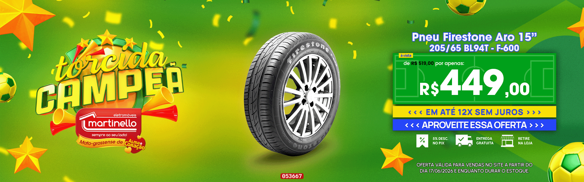Pneu Firestone Aro 15”