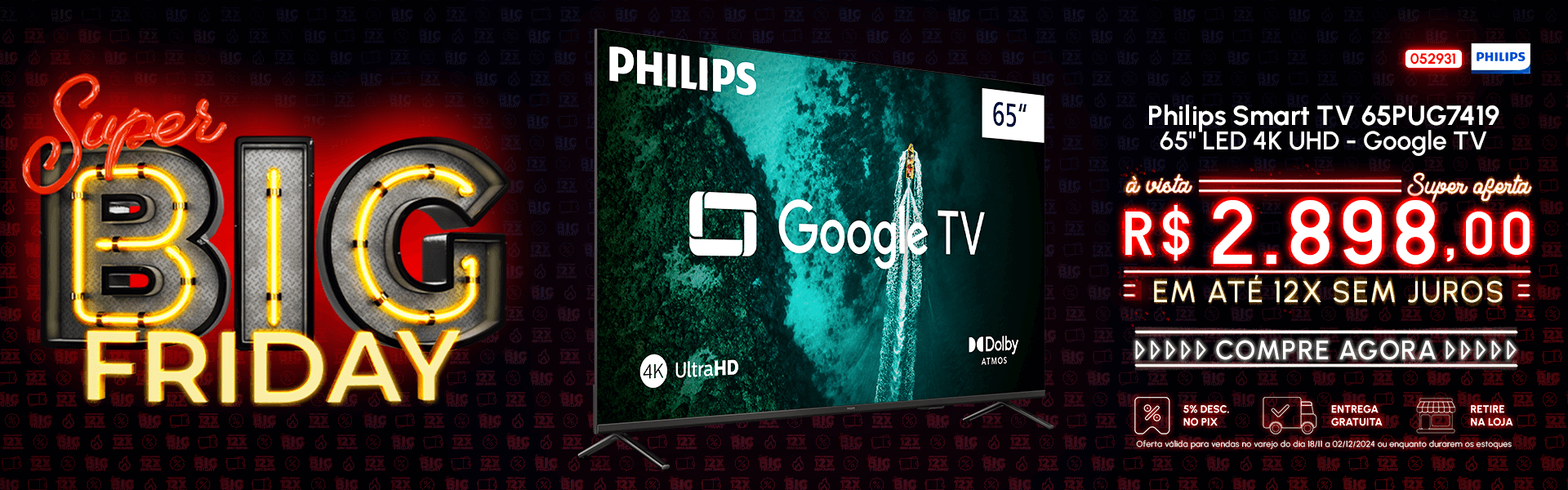 TV Philips 65 UHD 4K