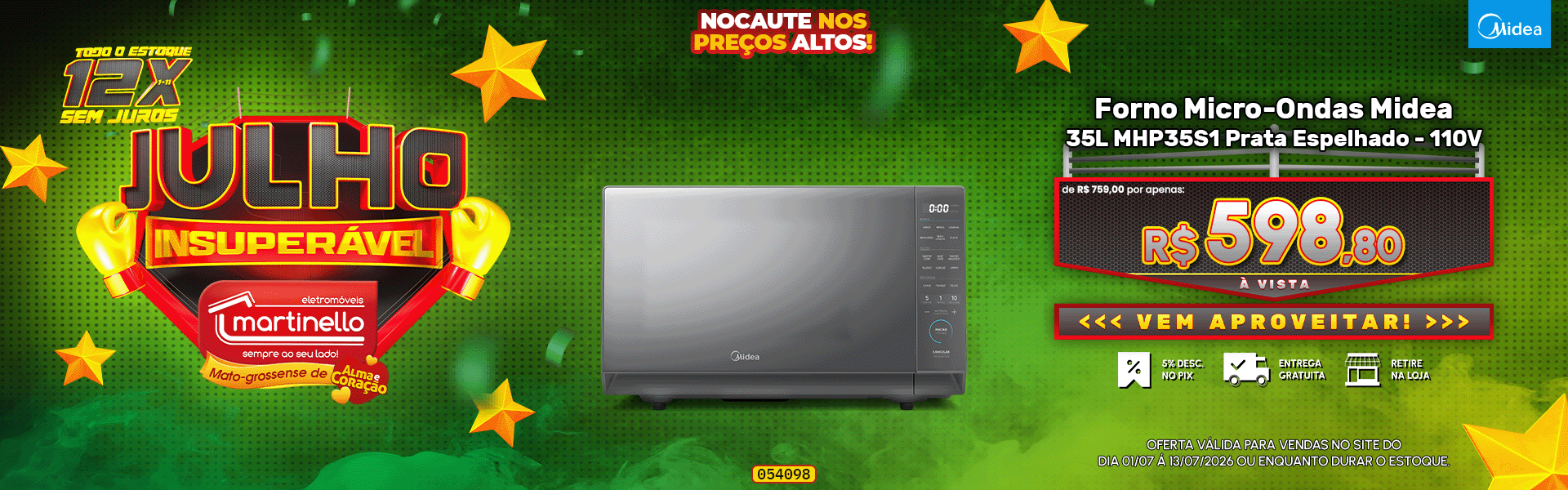 Forno Micro-Ondas Midea
