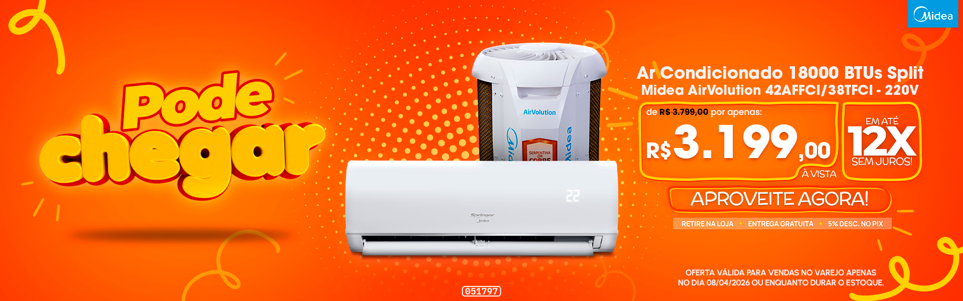 Ar Condicionado 18000 BTUs Split