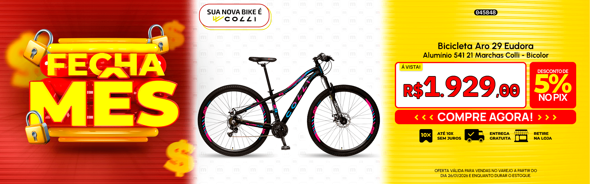 Bicicleta Aro 29 Eudora Alumínio 541 21 Marchas Colli - Bicolor