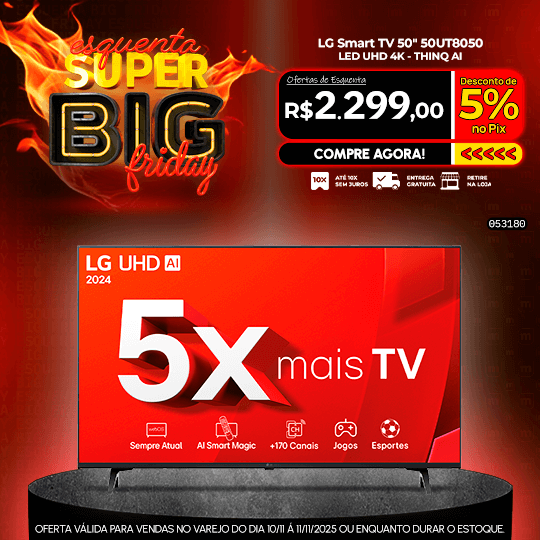 LG Smart TV 50" 50UT8050