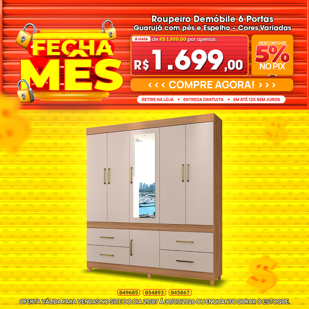 Roupeiro Demóbile 6 Portas