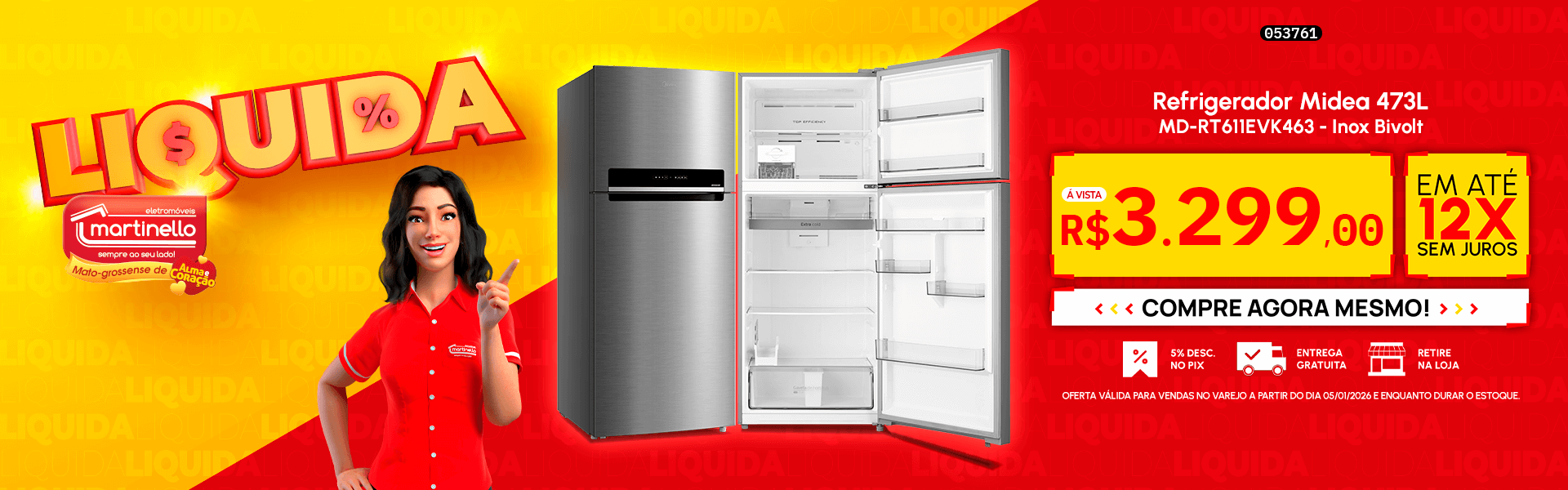 Refrigerador Midea 473L