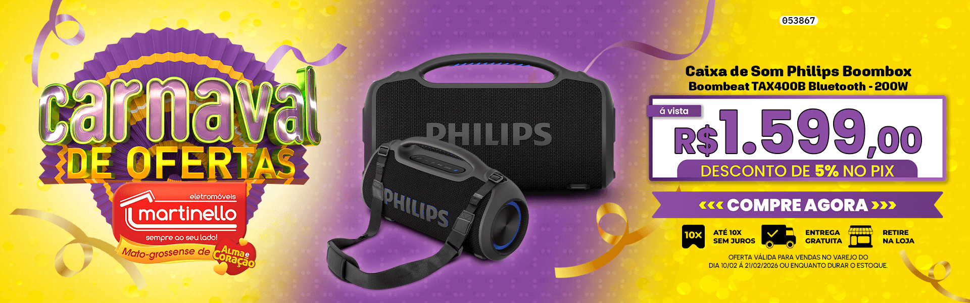Caixa de Som Philips Boombox
