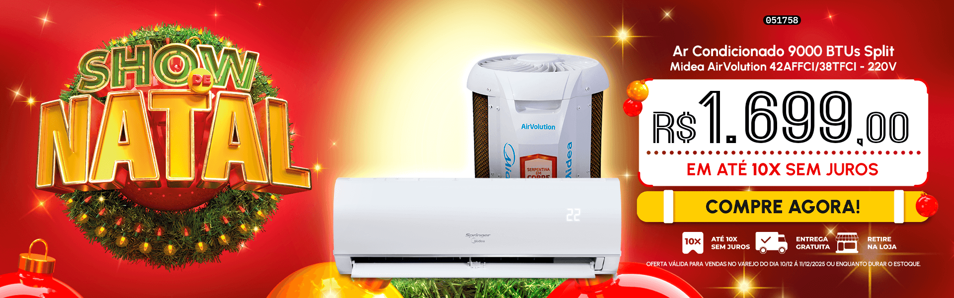 Ar Condicionado 9000 BTUs Split