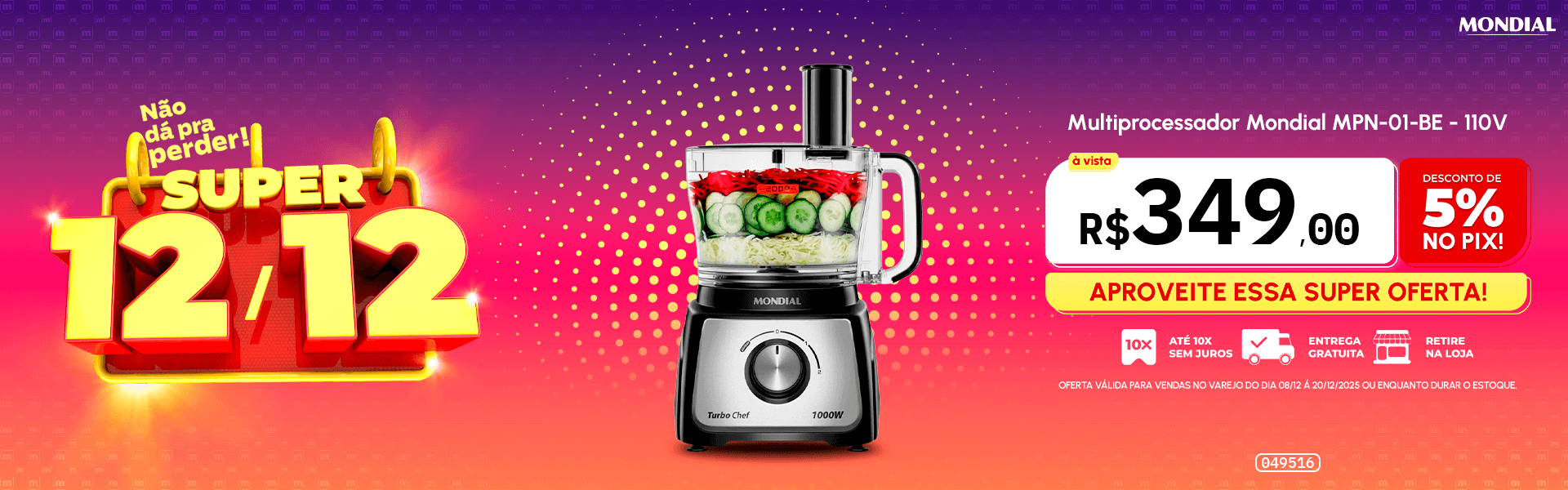 Multiprocessador Mondial MPN-01-BE - 110V