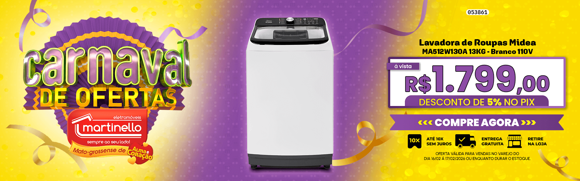 Lavadora de Roupas Midea