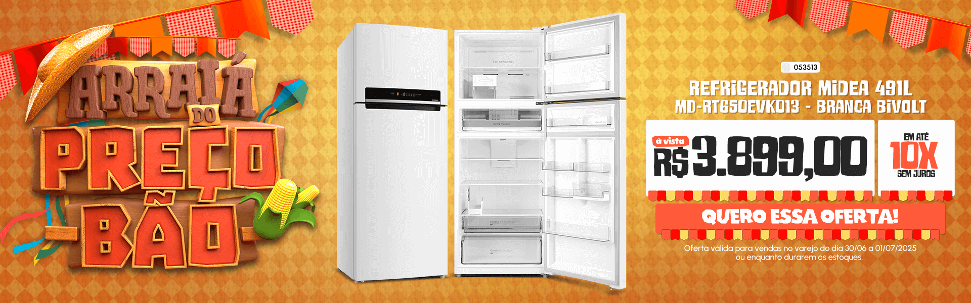 Refrigerador Midea 491L