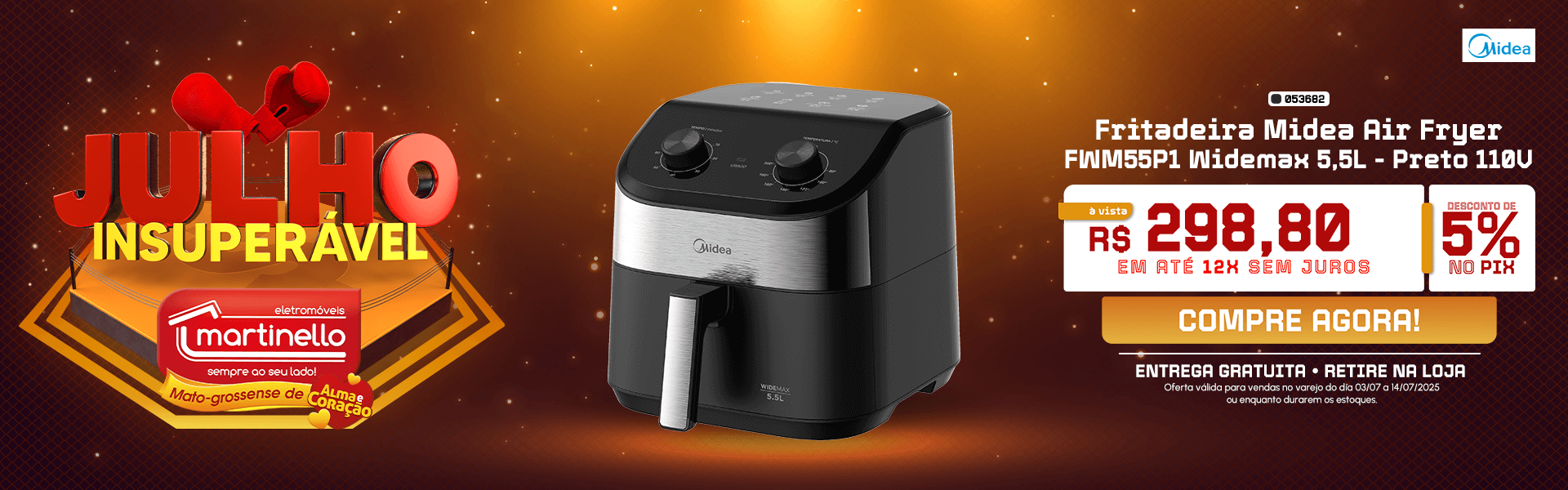 AirFryer Midea 5,5L Widemax