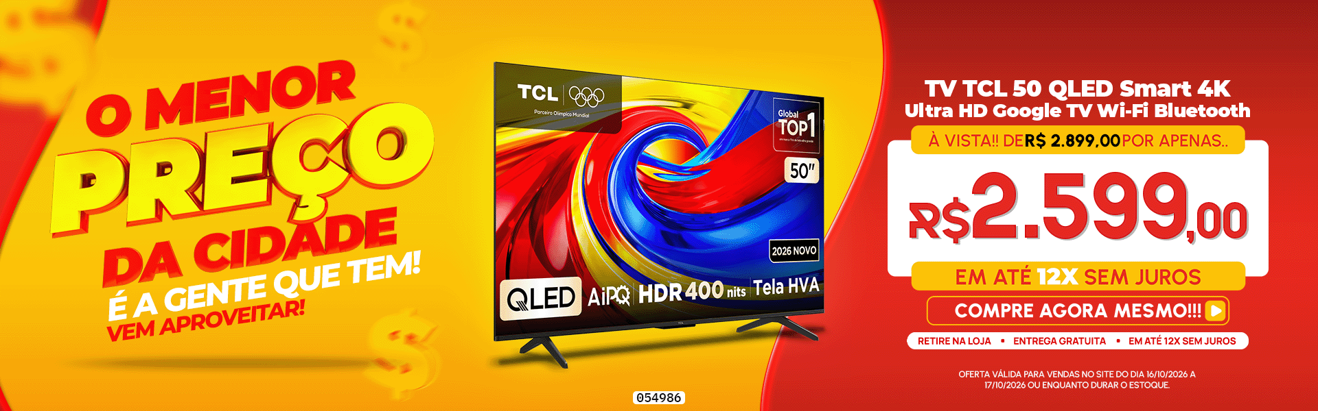  TV TCL 50" 50P7L QLED Smart