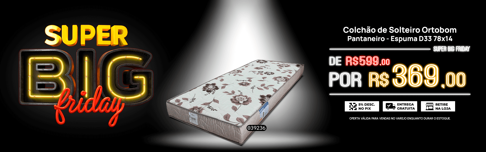 Colchão de Solteiro Ortobom