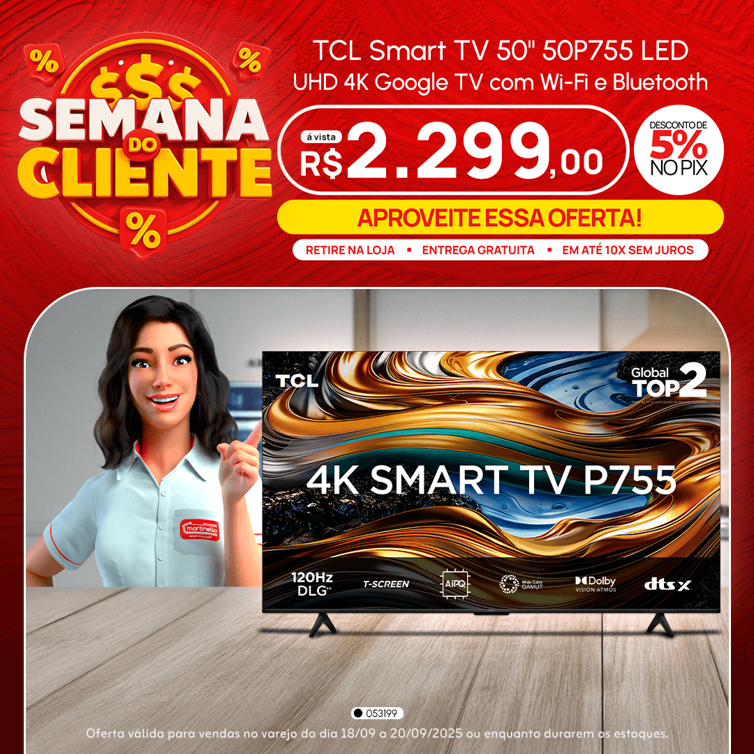 TCL Smart TV 50" 50P755 LED