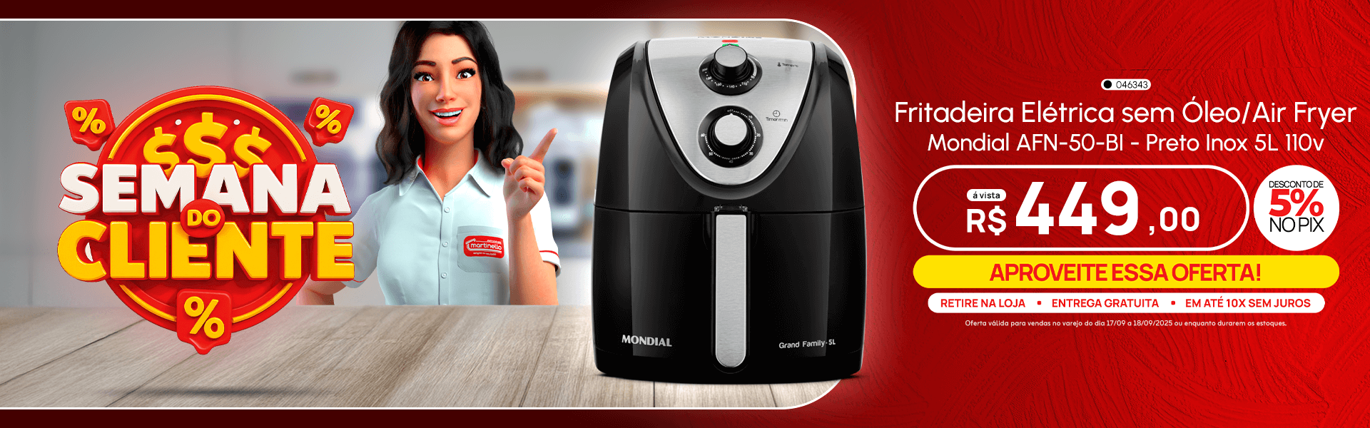 Fritadeira Elétrica sem Óleo/Air Fryer