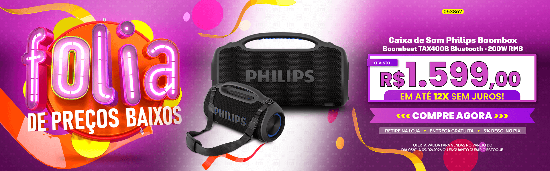 Caixa de Som Philips Boombox