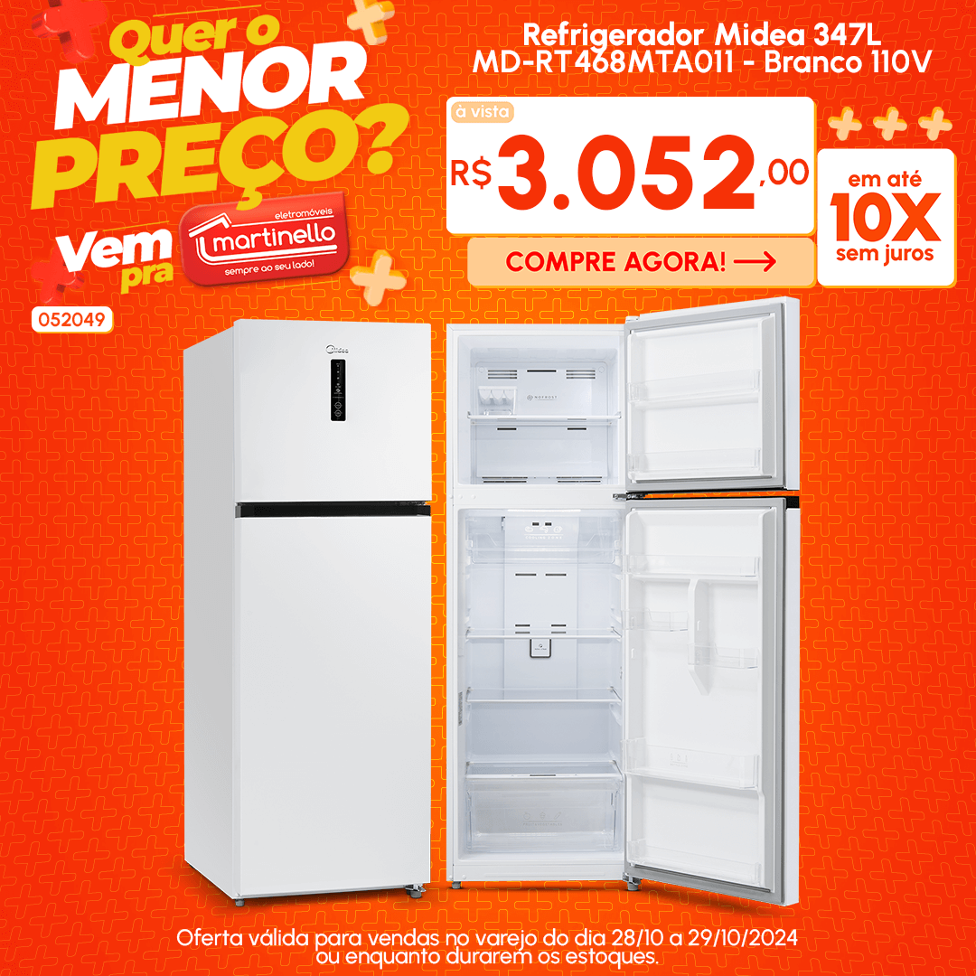 Refrigerador Midea 347L Branco Mobile