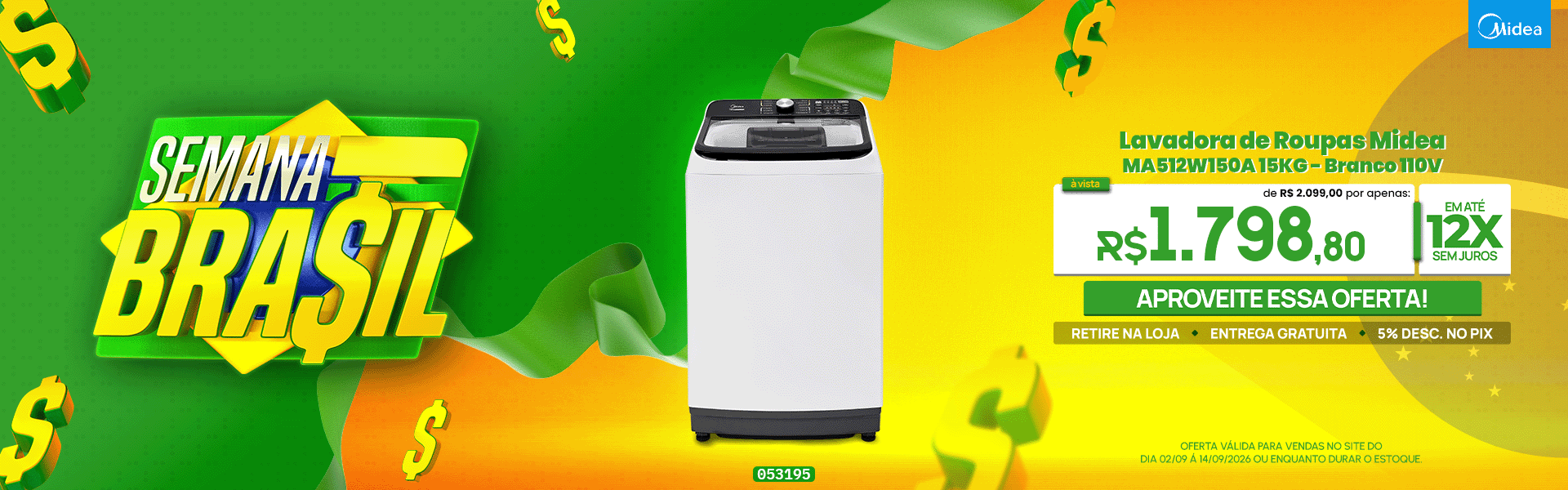 Lavadora de Roupas Midea