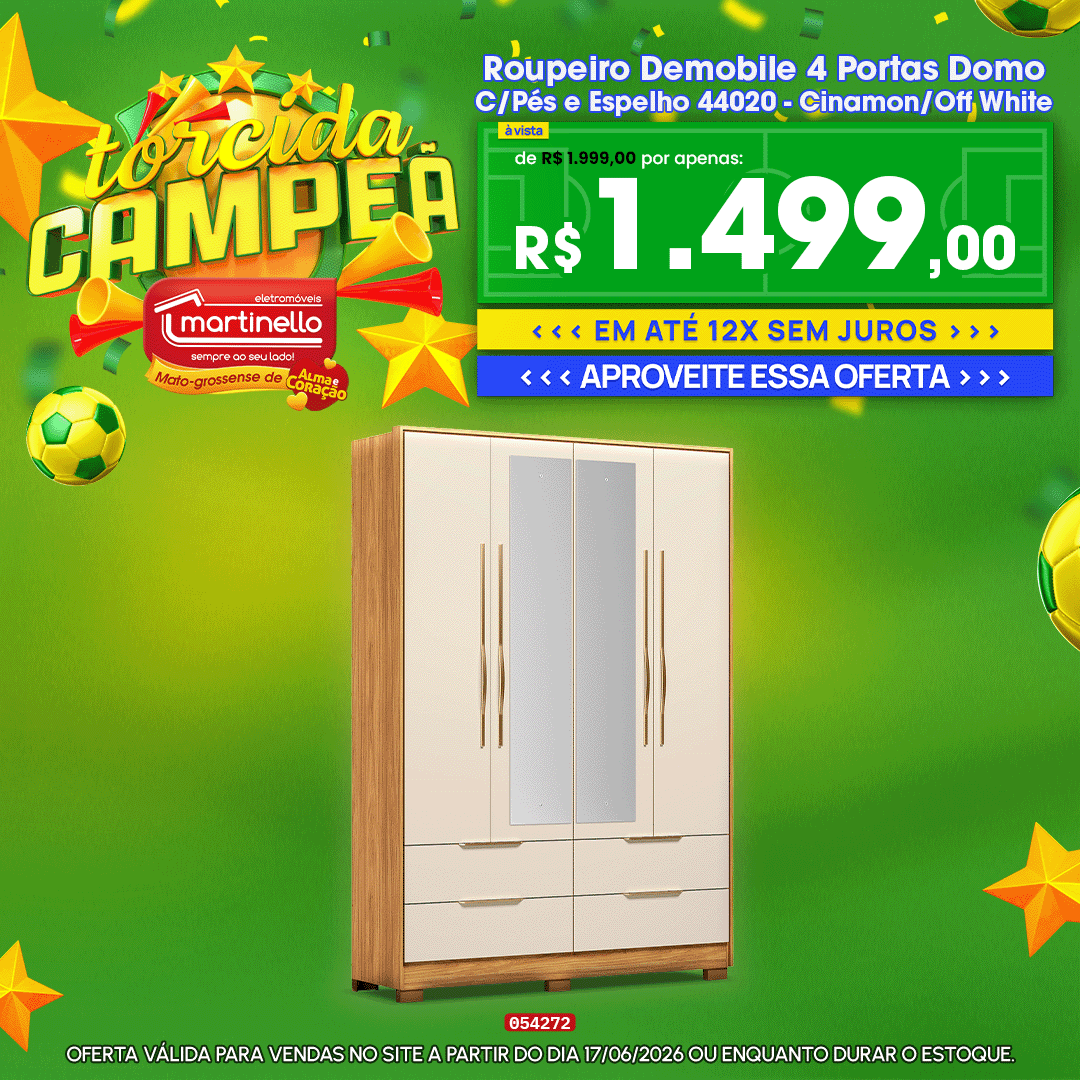 Roupeiro Demobile 4 Portas Domo
