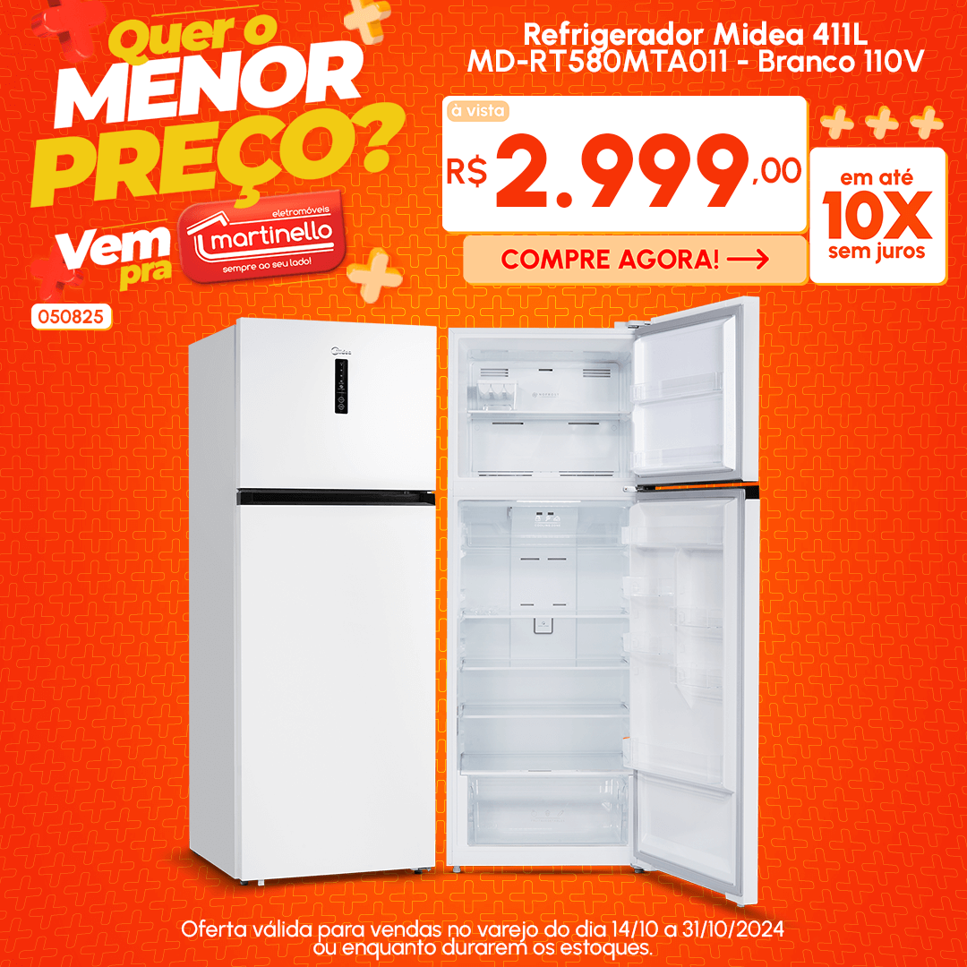 Refrigerador Midea 411L Branco Mobile