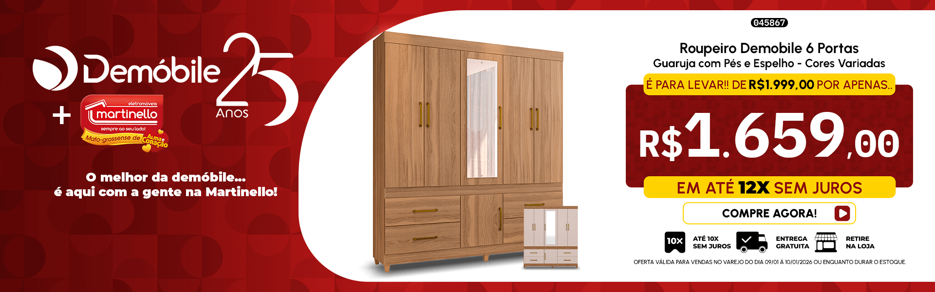 Roupeiro Demobile 6 Portas