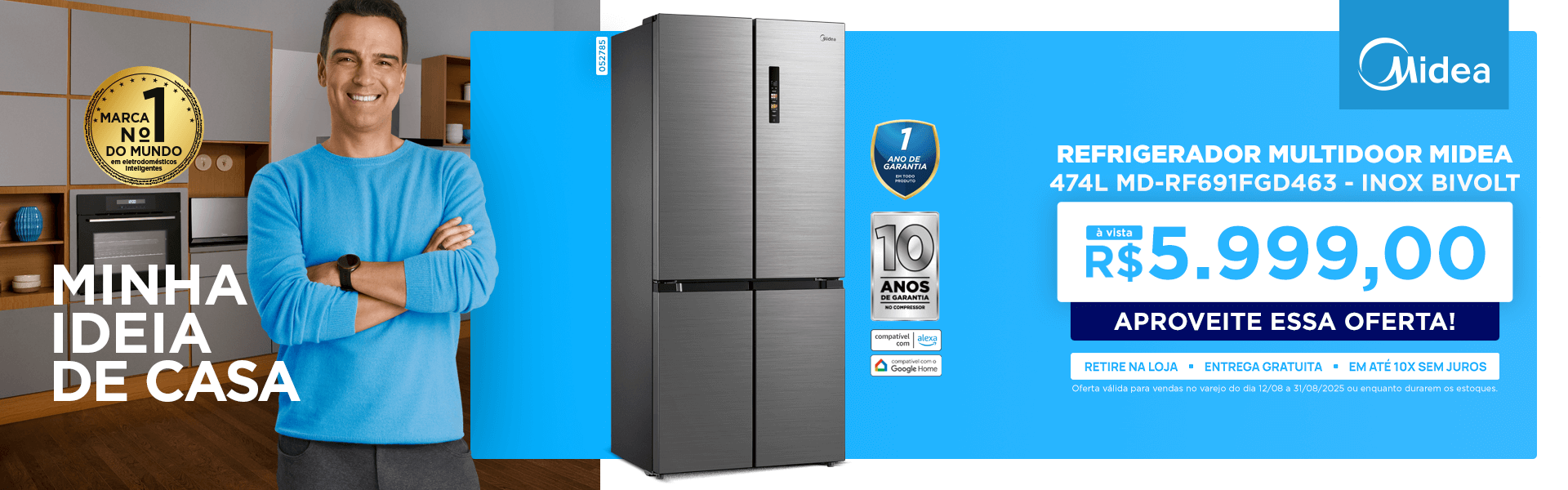 Refrigerador Multidoor Midea 474L
