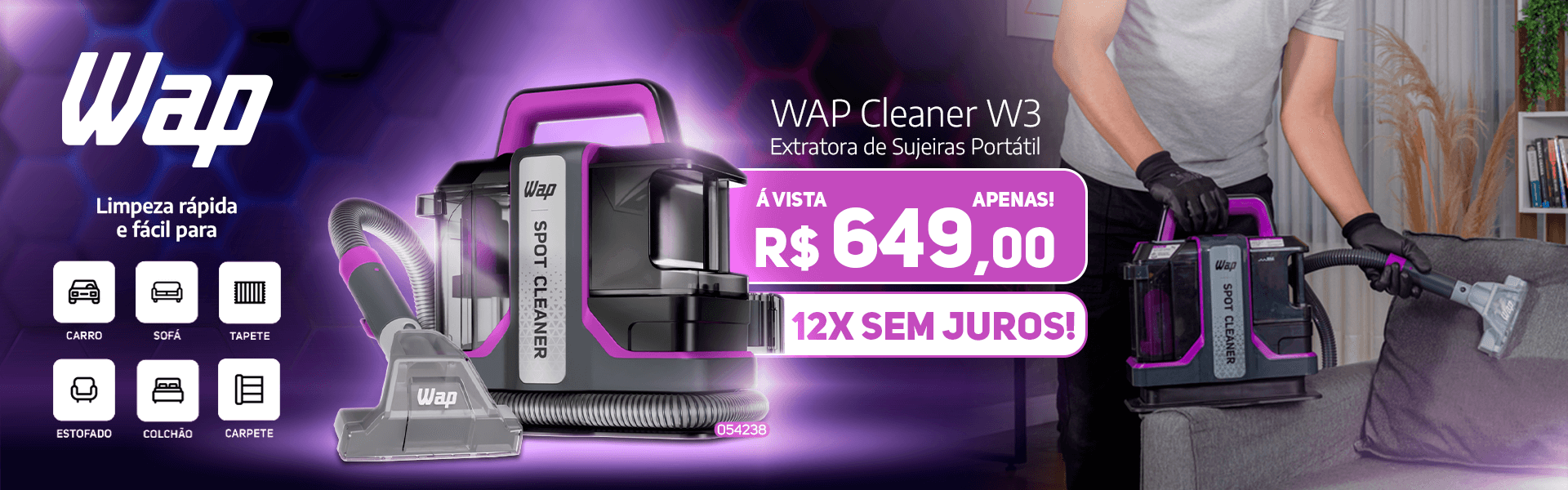 Extratora de Sujeiras Portátil WAP Cleaner W3 - 110V