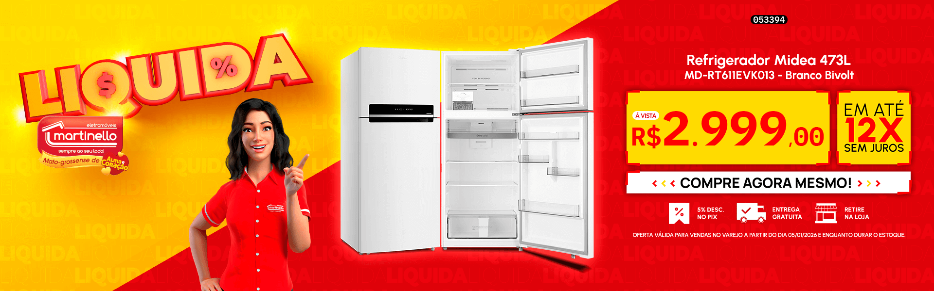 Refrigerador Midea 473L
