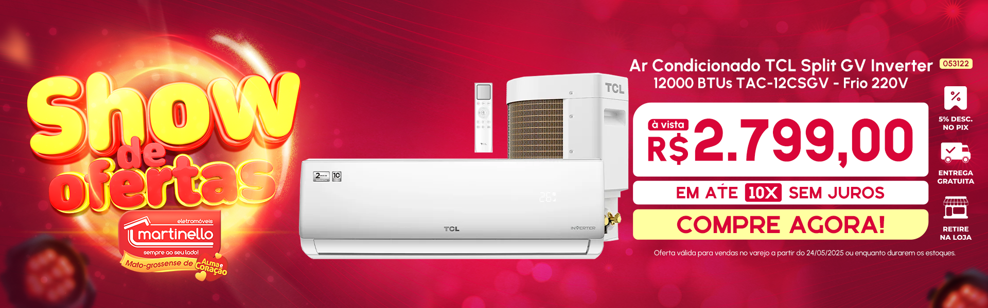 Ar Condicionado TCL Split GV Inverter