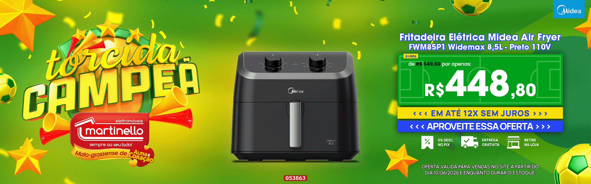 Fritadeira Elétrica Midea Air Fryer
