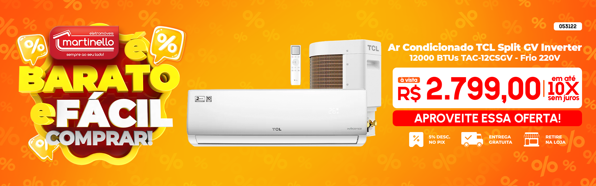 Ar Condicionado TCL Split GV Inverter