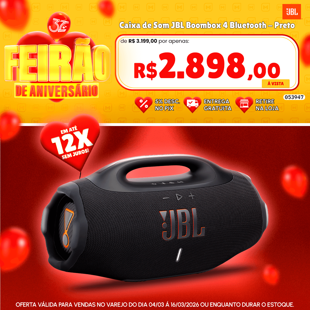 Caixa de Som JBL Boombox 4 Bluetooth - Preto
