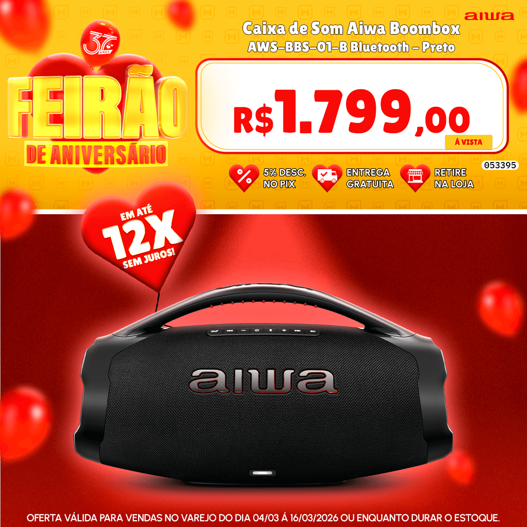 Caixa de Som Aiwa Boombox