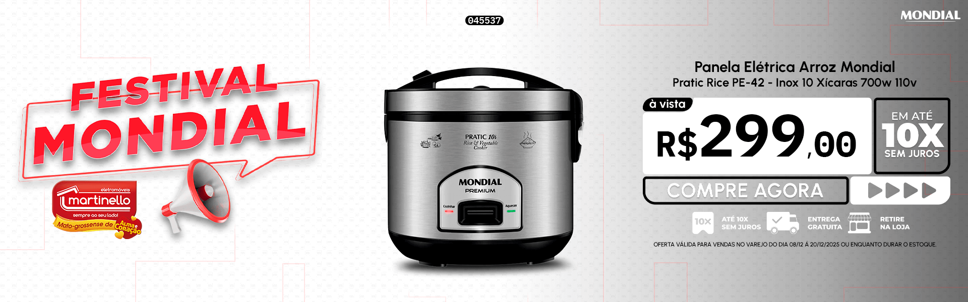 Panela Elétrica Arroz Mondial