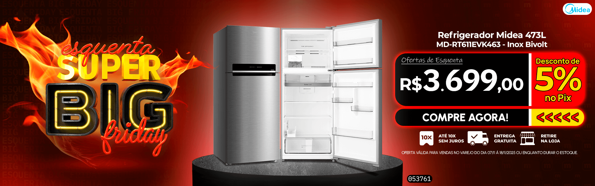 Refrigerador Midea 473L